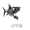 10 PCS Car Sticker Motorcycle Pulling Flower Stick Fish Bone Cartoon Personality Body Sticker(Black)