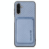 For Samsung Galaxy A36 5G Carbon Fiber Leather Card Magsafe Phone Case(Blue)