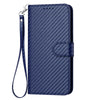 For Xiaomi Redmi K70 / K70 Pro YX0070 Carbon Fiber Buckle Leather Phone Case with Lanyard(Royal Blue)