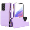For Samsung Galaxy A73 5G Double Flap Zipper RFID Leather Phone Case with Short Lanyard(Light Purple)