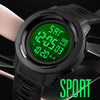 SKMEI 1731 Triplicate Round Dial LED Dual Time Digital Display Luminous Electronic Watch(Gold and Black)