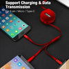 CAFELE 3 In 1 8 Pin + Micro USB + Type-C / USB-C Charging Data Cable, Length: 1.2m(Red)