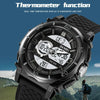 SKMEI 2098 Multifunctional Men 50M Waterproof Thermometer Dual Display Digital Wrist Watch(Black+White)