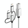 3 in 1 8 Pin, Type-C, Micro USB to USB-B MIDI Instruments Printer Cable, Length: 1m, Length:1m(Silver)