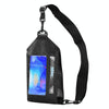 Tteoobl Swimming Waterproof Crossbody Phone Bag Touch Screen Chest Bag,Style: Paste Model(Black)