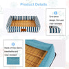 Cooling Pet Mat - Breathable Linen & Rattan (Large, Lake Blue)