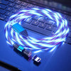 2.4A USB to 8 Pin 540 Degree Bendable Streamer Magnetic Data Cable, Cable Length: 1m(Blue)