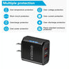 36W Dual Port QC3.0 USB Mobile Phone Charger Dual 18W Output, US Plug(Black)