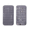 80-grid Jewelry Storage Hanging Bag Mon-woven Double-sided Jewelry Organizer Bag(Gray)