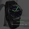 BINBOND B3820 30M Waterproof Ultra-thin Quartz Luminous Starry Watch, Color: Black Leather-White-Black