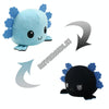 2 PCS Cute Plush Flip Toy Double-Sided Doll(Blue Black Axolotl)
