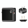 PD-65W USB-C / Type-C + QC3. 0 USB Laptop Charging Adapter + 1.8m USB-C / Type-C to MagSafe 2 / T Head Data Cable, AU Plug / US Plug(Black)