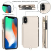 For iPhone XS Max Double Flap Zipper RFID Leather Phone Case with Short Lanyard(White)
