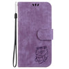 For Samsung Galaxy A26 5G Little Tiger Embossed Leather Phone Case(Purple)