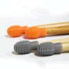 4 PCS / Set Drum Sticks Silicone Head Drum Cover Practice Drums Mute Protective Case(Orange)