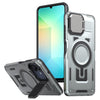 For Samsung Galaxy A06 5G Shield Frame Holder MagSafe Phone Case(Grey)