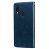 Business Style Oil Wax Texture Horizontal Flip Leather Case for Xiaomi Redmi 7, with Holder & Card Slots & Wallet (Blue)