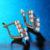 1 Pair Of 18 k Gold Irregular Geometrical Sterling Silver Crystal Stud Earring For Women, 21*9 mm(Blue)