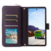 For Samsung Galaxy A53 5G Nine-card Slots Zipper Wallet Bag Leather Phone Case(Dark Purple)