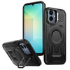 For Samsung Galaxy A05 Shield Hollow Frame Holder MagSafe Phone Case(Black)