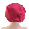 TJM-301-1 Faux Silk Adjustable Stretch Wide-Brimmed Night Hat Satin Ribbon Round Hat Shower Cap Hair Care Hat, Size: Free Size(Pink)