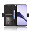 For Realme 13+ 5G Global Skin Feel Calf Texture Card Slots Leather Phone Case(Black)