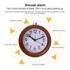 Solid Wood Silent Snooze Alarm Clock with Pointer(Square Dark)