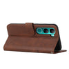 For vivo Y300 Global / V40 Lite IDN Stitching Calf Texture Buckle Leather Phone Case(Brown)