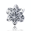 S925 Sterling Silver Winter Snowflakes Beads DIY Bracelet Necklace Accessories, Color:Silver