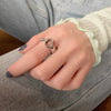 Platinum Plated Ladies Vintage Wear Combination Ring, Specification:J2089