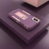 For iPhone X / XS Magnetic Holder Phone Case(Purple Red + Rose Gold)