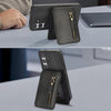 For Samsung Galaxy S24 5G Zipper Wallet Split MagSafe Leather Back Phone Case(Black)