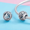 S925 Sterling Silver 26 English Letter Beads DIY Bracelet Necklace Accessories, Style:E