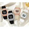 SANDA 9006 LED Digital Display Square Dial Sports Electronic Watch for Men and Women(Black Silver)