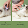 Pet Shower Brush with Shampoo Dispenser, Blue, Fine Bristles