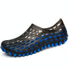 PVC + EVA Material Wading Beach Shoes Couple Breathable Slippers, Size: 45(Black+Blue)