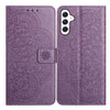 For Samsung Galaxy A26 5G Flower Embossed Leather Phone Case(Purple)