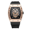 BAOGELA 1612 Skull Silicone Mens Watch Waterproof Sports Quartz Watch(Rose Gold Shell Rose Skull)