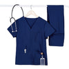 Women Grooming Pet Dental Work Clothes Short-Sleeved Top + Pants Set, Size: S(Tibetan Blue)