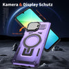 For Samsung Galaxy A06 5G Shield Frame Holder MagSafe Phone Case(Purple)