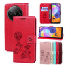 For Xiaomi Redmi A3 Rose Embossed Flip PU Leather Phone Case(Red)