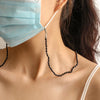 Drop-Shaped Beaded Crystal Mask Anti-Lost Lanyard Fashion Glasses Chain(Black)