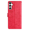 For Samsung Galaxy A56 5G Butterflies and Flowers Leather Phone Case(Red)