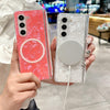 For Samsung Galaxy Z Fold5 5G Magnetic Axis Pearlescent Shell Texture MagSafe Phone Case(Purple)
