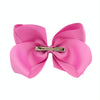 5 PCS 6 Inch Colorful Kids Girls Big Solid Ribbon Hair Bow Clips(9)