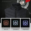 9 Area Double Control Blue USB Electric Heating Undershirt Intelligent Warm Vest(XXL)