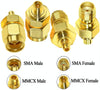SMA Male To MMCX Female Coaxial Adapter Kit Brass Coaxial Connector RF Antenna Adapter