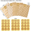 2sets Wave Dot Packaging Kraft Paper Bag Stickers DIY Baking Packaging Gift Bags(G4-41+Merci Sticker)