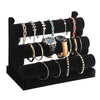 Detachable Velvet Bangle Bracelet Stand Watch Jewelry Display Rack, Style: Three Layer Black Velvet