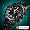 SKMEI 1453 Dual Movement Waterproof Steel Strap Quartz Men Watch(Black)